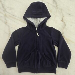 Simple Joys By Carters Boys 24M Full Zip Hooded Jacket Blue Fleece GoodCondition